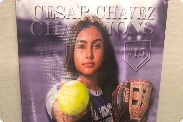 Softball Player Banner