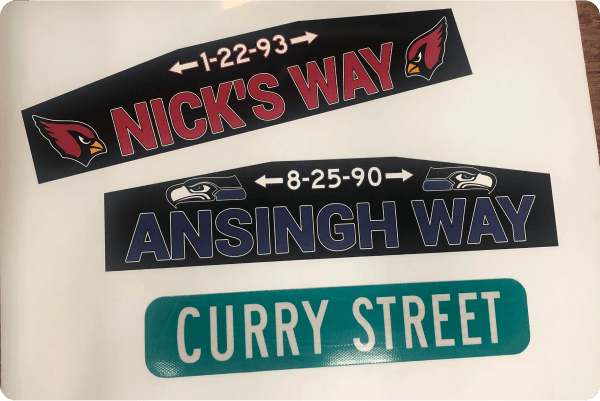 Custom Street Signs With Birthdate, Personal Name, Favorite Sports Team