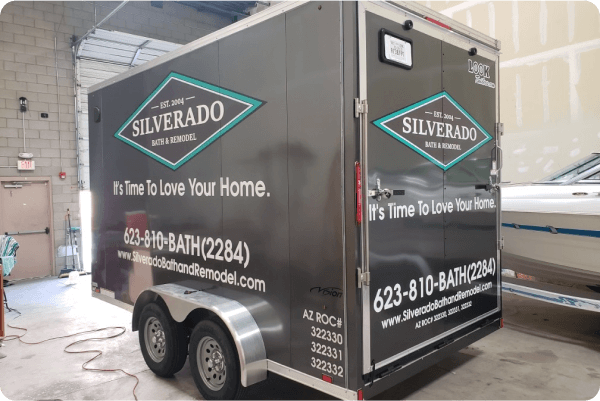 Silverado Bath and Remodel Trailer Wrap